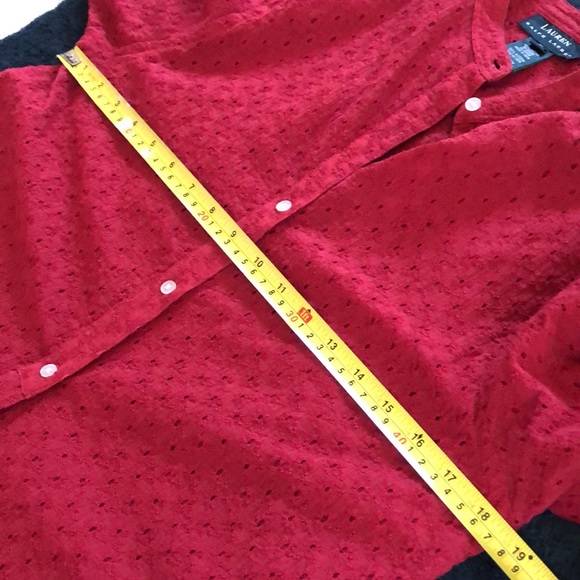 ❤️ Lauren Classic high neck, roll button up sleeves cotton embroidered pin hole - Picture 11 of 12